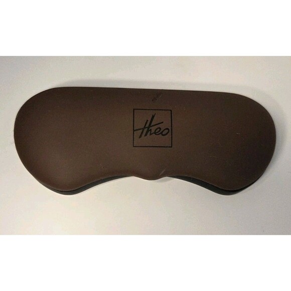 Theo Eyewear Case Only Sunglasses Eyeglasses Hard Clamshell Brown - Picture 4 of 8